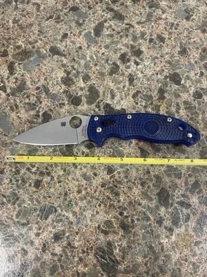 Cuchillo Plegable Spyderco Manix 2 Borde Liso CTS-BD1N Hoja Azul FRCP-ENVÍO GRATUITO Foto 1 de 2