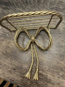 Vintage Twisted Gold Rope Shelf Bow Tassels Decoration  Home Interior Homco - Picture 1 of 4