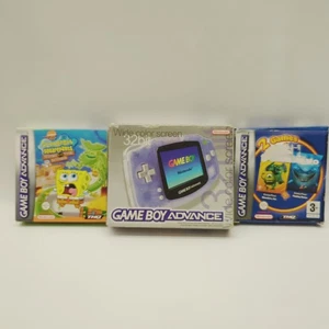 boxed Gameboy Advance Console Glacier clear Spongebob Nemo & Monsters Inc games - Picture 1 of 4