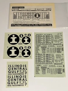 WALTHERS HO SCALE DECAL-ILLINOIS CENTRAL GULF 54’ COV HOP-ORANGE #934-228-40 - Picture 1 of 1