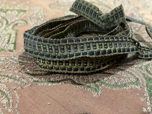 145" French Vintage 1/2" Green&Black Braid Trim Gebraucht - Bild 1 von 5
