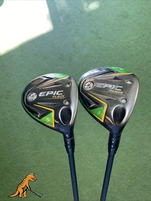 Usado Callaway Epic Flash Juego de 3 maderas, 5 maderas HZRDUS Hecho a mano Flex rígido Foto 1 de 4