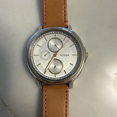 Reloj pulsera de cuarzo Fossil Chelsey ES3358 para mujer cuero marrón esfera analógica BC948 Foto 1 de 4