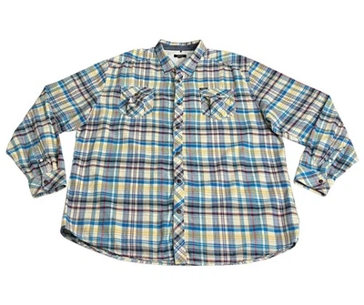 AKOO Shirt Mens 4XL Plaid Flannel Long Sleeve Noir Est Beau Hip Hop Streetwear - Image 1 of 4