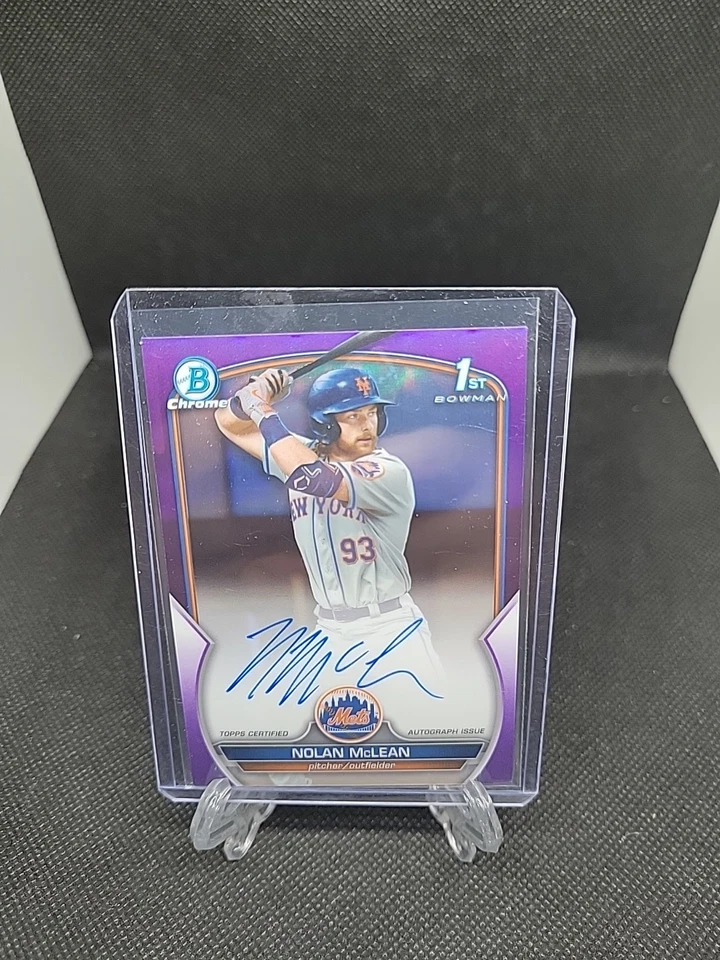 Nolan McLean 2023 Bowman Draft 1st Auto Chrome Purple Refractor  /250 #CDA-NM - Image 1 of 2