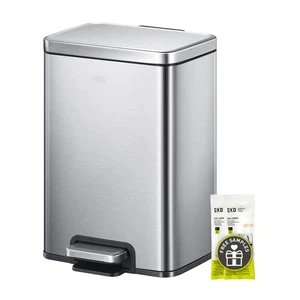 Pattumiera a gradini bagno 12L con pattumiera interna inox spazzolato - Foto 1 di 6