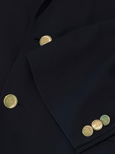 Blazer Burberry Super 100s Navy argento opaco oro Prorsum logo cavaliere buttns 50L