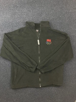 Chaqueta Team USA Para Hombre XL Verde Olimpiadas Polar Cremallera Completa Bordado Abrigo Invierno Foto 1 de 4