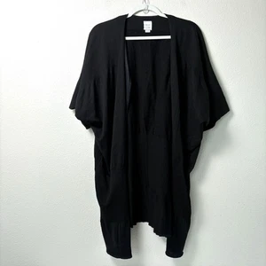 Michelle St John Cardigan Pullover Strick vorne offen Größe S-XL Einheitsgröße schwarz USA - Bild 1 von 11