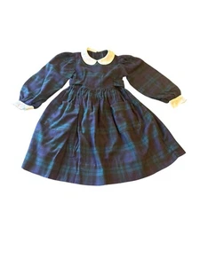 Vintage 90s Laura Ashley Girls Plaid Dress Size 5/6 Cotton Wool Blend - Picture 1 of 5