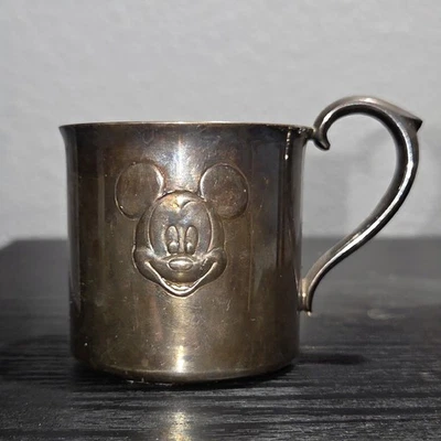 Taza Disney Caña y Bartón Plata Antigua Coleccionable Foto 1 de 4