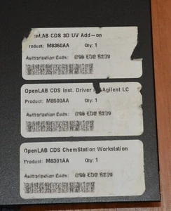 OpenLAB CDS ChemStation Workstation Authorization Code Stickers M8301AA - Picture 1 of 1