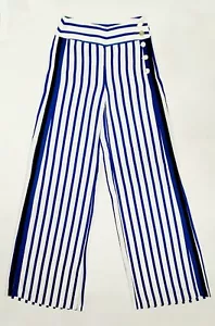 LRL Ralph Lauren Womens 00 Wide Leg Slacks Hip Button PANTS Striped MULTICOLOR - Picture 1 of 10