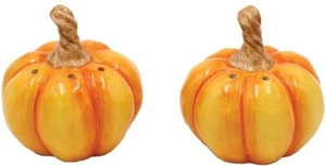 Cerámica Otoño Halloween Acción de Gracias Calabaza Salero y Pimentero 3" - Imagen 1 de 1
