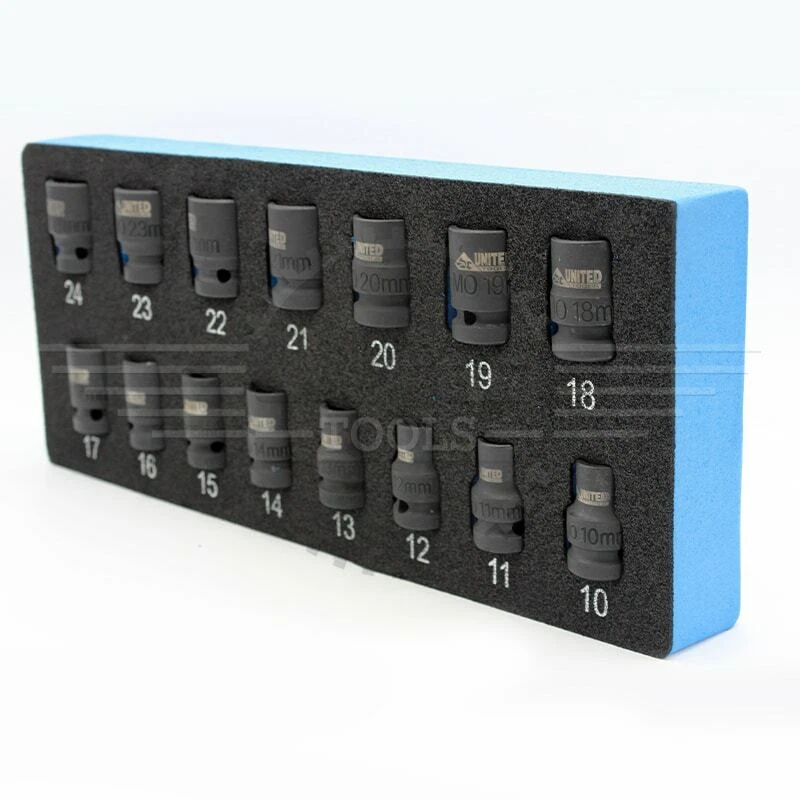 12pt 15pc 1/2"Inch Drive IMPACT Socket  Set Shallow Impact Sockets Tool Bergen - Image 1 of 3