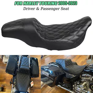 Step-Up Lattice Stitch Seat Black For Harley Touring Electra Road Street Glide - Imagen 1 de 18