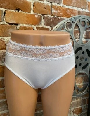Breezies White Seamless Comfort Hi-Cut Brief with Lace New Panty - Image 1 of 4