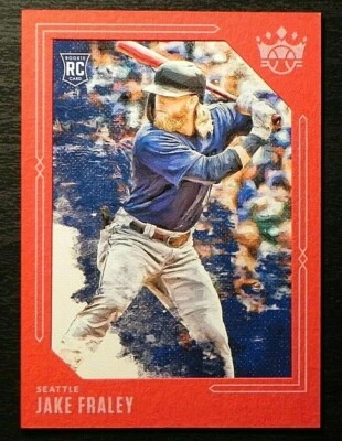 2020 Panini Diamond Kings RED FRAME ROOKIE #131 Jake Fraley Seattle Mariners - Image 1 of 2