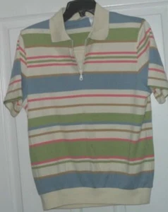 *CAMISA TOP KENETH TOO KNIT TALLA S - XL BEIGE RAYAS ELÁSTICA NUEVA CON ETIQUETAS - Imagen 1 de 1