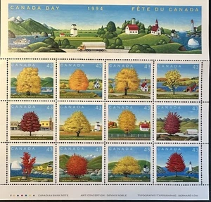 Canada stamp Full Pane of 12 #1524 Maple trees Mint NH - Picture 1 of 2