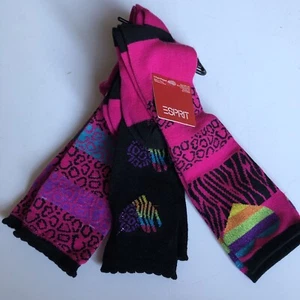 Girls Knee High Socks Multicolor Pattern Long Boot Socks 3 Pairs - Picture 1 of 9
