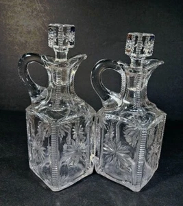 EAPG Cruets Paar Grace Modell von Modell Feuersteinglas um 1900 - Bild 1 von 10