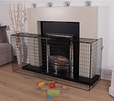 NEW! EXTENDING BLACK METAL FIRE GUARD FIRE PLACE STOVE WOOD BURNER SAFETY CHILD