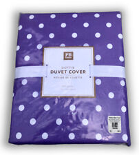 Pottery Barn Teen Purple Polka Dot Dottie Dots Full Queen Duvet Cover NEW SEALED