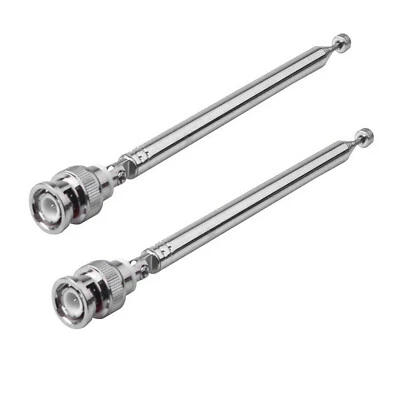 2x Telescopic BNC 25 - 1300MHz Antenna for Radio Scanner AM/FM/UHF/VHF