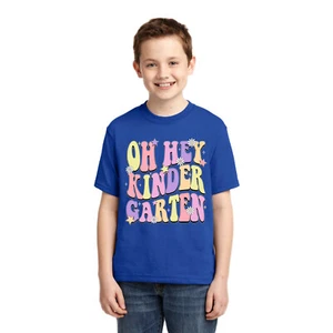 Oh Hey Kindergarten Daisy Glitter Stars Unisex Graphic Youth TShirt - Picture 1 of 14