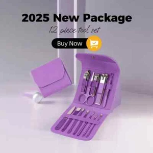 12-teiliges Pediküre/Maniküre Set Nagelknipser Reiniger Nagelhautpflegeset Etui - Bild 1 von 5