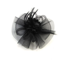Headwear Net Veil Flower Fascinator Feather Headdress Hair Clip Wedding Party 