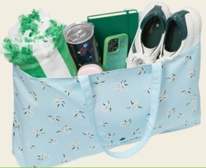 NUEVO Bolso de Mano Kate Spade Grande Playa/Compras Reutilizable Estampado Floral Azul Multi - Imagen 1 de 3