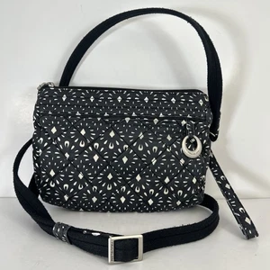 Travelon Crossbody Bag RFID Black White Geometric Design Adjustable Strap Zipper - Bild 1 von 9