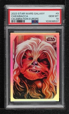 2023 Topps Star Wars Galaxy Europe Celebration Chewbacca #9 PSA 10 GEM MT 15bk - Image 1 of 3