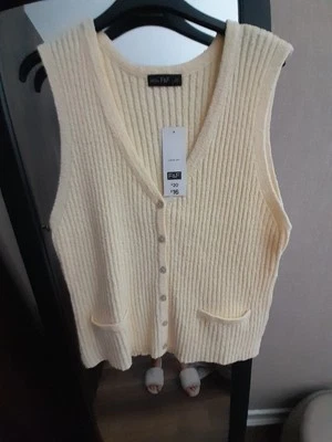 Buttermilk Yellow Knitted Waistcoat BNWT Size XL - Image 1 of 4