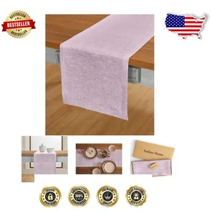 Luxurious Summer Table Runner in Lavender Chambray - Pure Linen Exquisite Design - Picture 1 of 8