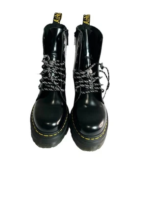 Botas de plataforma Dr. Martens Jadon Max 8 ojos negras pulidas cuero liso para mujer 8 Foto 1 de 4