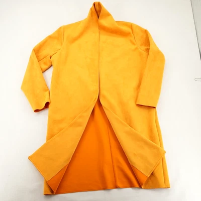 Zara Long Suede Mustard Summer Coat Womens M Jacket - Image 1 of 4
