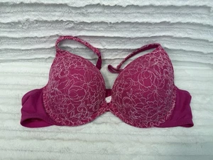 Sujetador Cacique 48B Rosa Boost Plunge Con Aros Acolchado Usado en Excelente Condición - Imagen 1 de 7