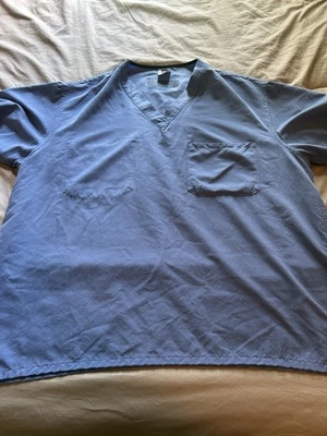 Men’s Medline Solid Blue Scrub Top Size Large  - Image 1 of 4