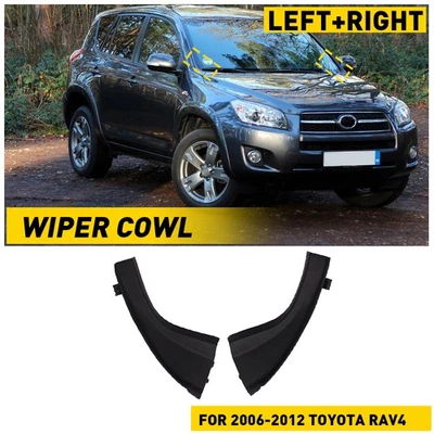 2X Borde de extensión de capó de limpiaparabrisas delantero negro para Toyota RAV4 2006-2012 EE. UU. Foto 1 de 4