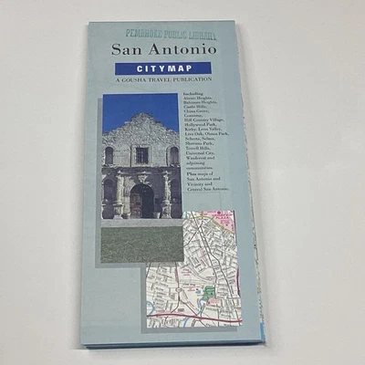 H.M. Gousha San Antonio City Map Folded Travel Map - Imagen 1 de 2