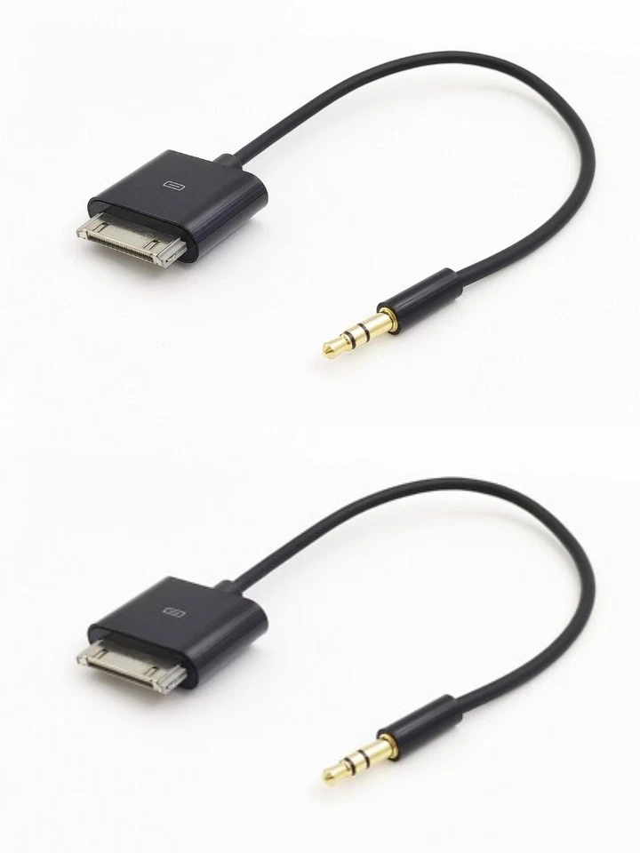 PACK 2 Adaptador de Entrada Estéreo de 20 cm para iPod Dock Conector a 3,5 mm para iPhone 4s Foto 1 de 4