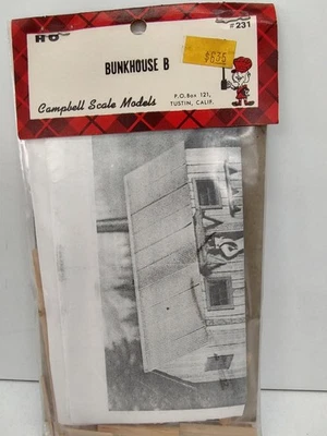 Винтажный Campbell масштаб модели HO Bunkhouse B набор #231 новый запечатанный Tustin Calif - Изображение 1 из 4