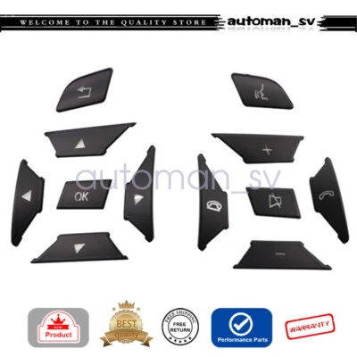 Borde botón volante negro para Mercedes Benz Clase E C G W204 12-17 Foto 1 de 4