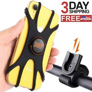 Silicone Detachable 360 Cell Phone Mount Holder For Bicycle  Motorcycle MTB Bike