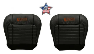 2001 Ford F150 Harley Davidson Driver & Passenger Bottom Leather Seat Covers Blk - Picture 1 of 5