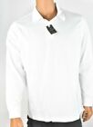 Tasso Elba Mens Polo Shirt L New Solid White Long Sleeves Collared Ultra Soft