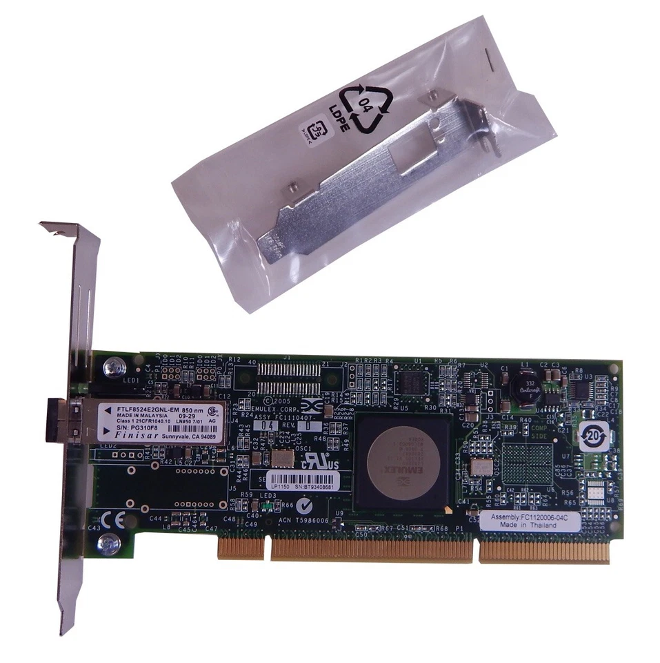 HP FC2143 4Gb 1-Port PCIx AD167A Fiber Channel Adapter, Media, Converter, HBA - Image 1 of 3